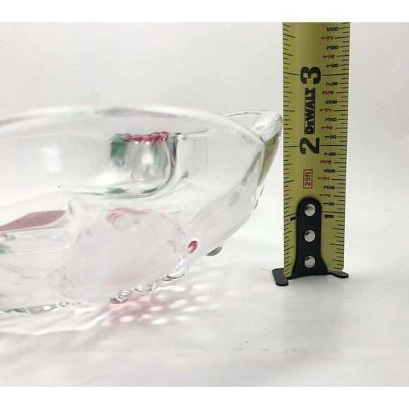 Celebrations by Mikasa Heart Shaped Poinsettia Dish Holiday Bloom 10.5” Glass - Picture 9 of 9